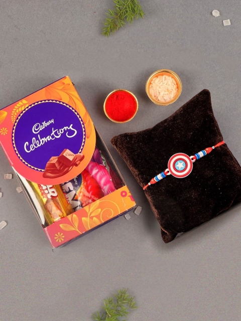 TIED RIBBONS Boys Captain America Rakhi with Cadbury Celebration Chocolates Combo Gift Set, Multi
TIED RIBBONS Boys Captain America Rakhi with Cadbury Celebration Chocolates Combo Gift Set, Multi