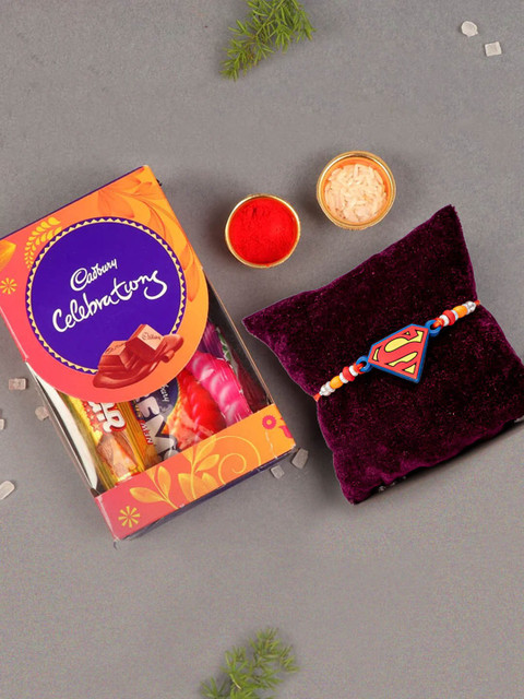 TIED RIBBONS Boys Rakhi with Cadbury Celebration Chocolates Combo Gift Set, Multi
TIED RIBBONS Boys Rakhi with Cadbury Celebration Chocolates Combo Gift Set, Multi
