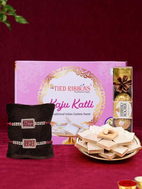 TIED RIBBONS Multicolored Brother Rakhi with Sweets Kaju katli & Chocolates Combo Gift Set, Multi
TIED RIBBONS Multicolored Brother Rakhi with Sweets Kaju katli & Chocolates Combo Gift Set, Multi