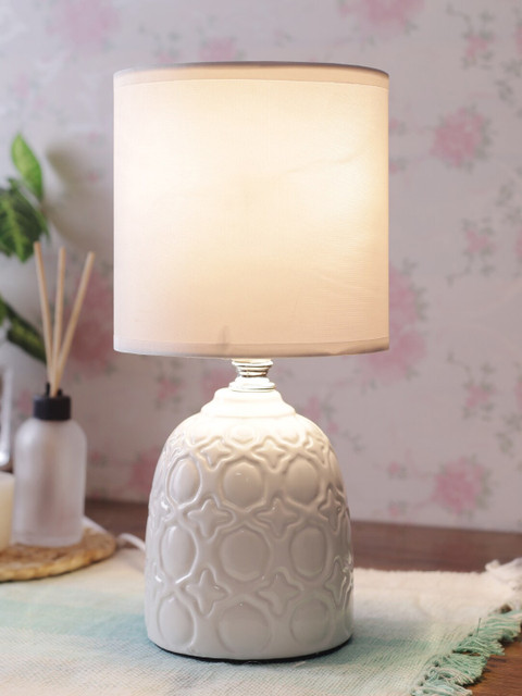 House Of Accessories White Textured Ceramic Contemporary Buffet Table Lamp with Shade
House Of Accessories White Textured Ceramic Contemporary Buffet Table Lamp with Shade
