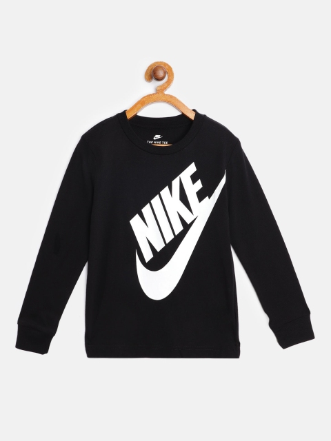 Nike Boys Black & White Brand Logo Printed Oversized Futura Long Sleeve Cotton T-Shirt
Nike Boys Black & White Brand Logo Printed Oversized Futura Long Sleeve Cotton T-Shirt