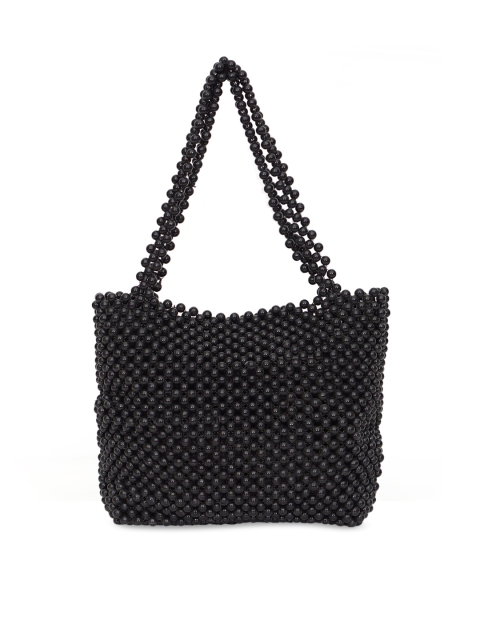 Diwaah Black Embellished Shopper Shoulder Bag