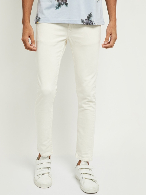 max Men Off White Clean Look Stretchable Jeans