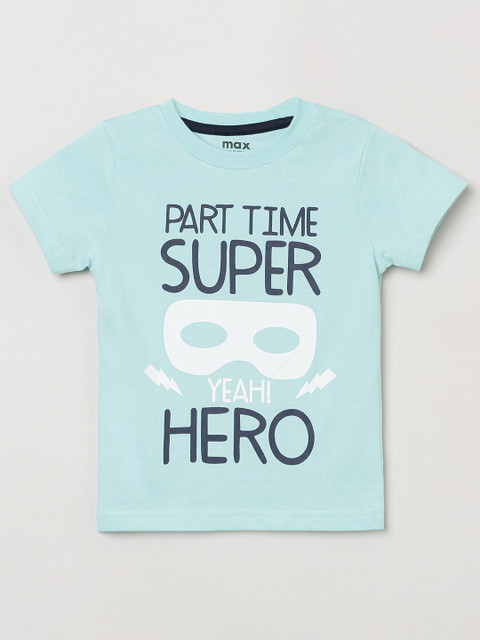 max Boys Blue Typography Printed T-shirt 
max Boys Blue Typography Printed T-shirt