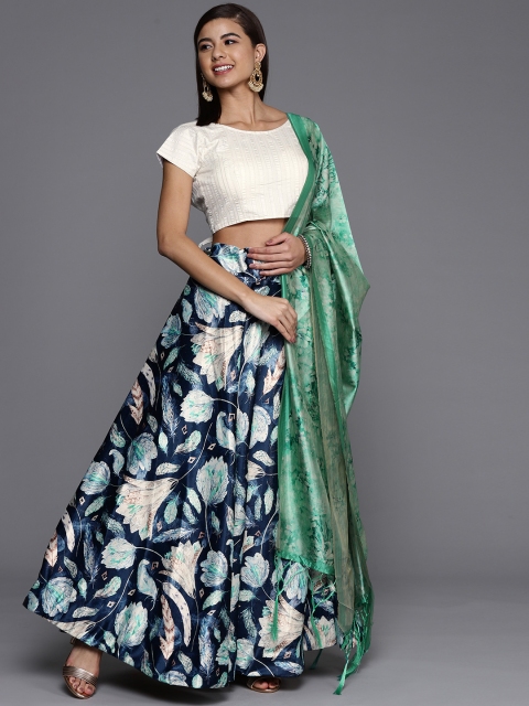 Mitera Navy Blue & White Khari Print Semi-Stitched Lehenga & Unstitched Blouse With Dupatta
Mitera Navy Blue & White Khari Print Semi-Stitched Lehenga & Unstitched Blouse With Dupatta