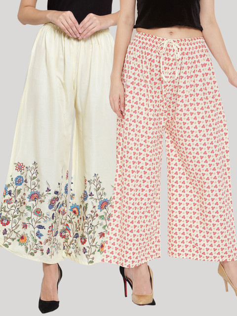 Clora Creation Women White & Red Pack Of 2 Floral Printed Knitted Ethnic Palazzos
Clora Creation Women White & Red Pack Of 2 Floral Printed Knitted Ethnic Palazzos
