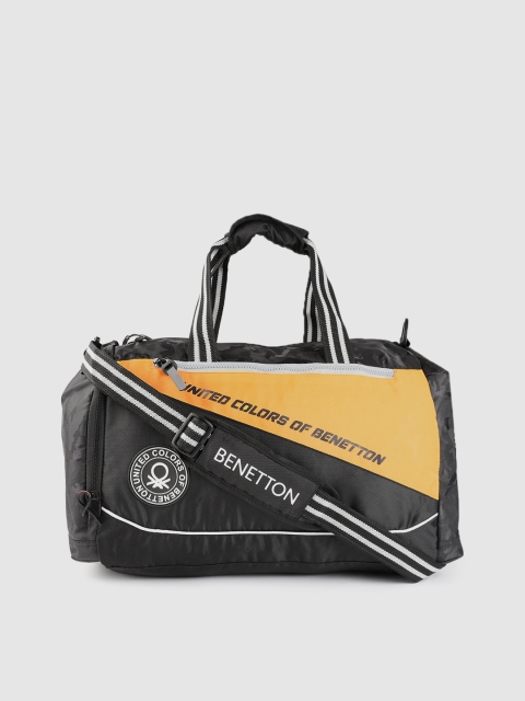 United Colors of Benetton Unisex Black & Mustard Yellow Brand Logo 39 Litres Duffle Bag
United Colors of Benetton Unisex Black & Mustard Yellow Brand Logo 39 Litres Duffle Bag