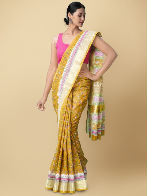 Unnati Silks Women Orange & Pink Pure Hand Block Printed Kerala Cotton Sustainable Saree
Unnati Silks Women Orange & Pink Pure Hand Block Printed Kerala Cotton Sustainable Saree