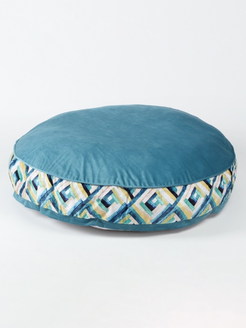 WIGGLE TWIDDLE Turquoise Blue & Yellow Printed Ped Bed