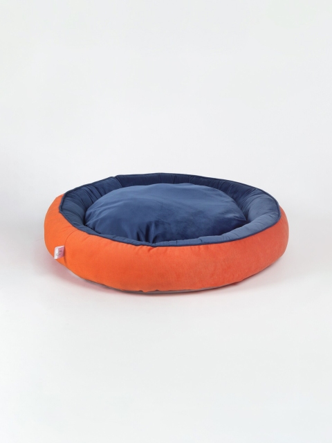 WIGGLE TWIDDLE Orange & Blue Solid Pet Bed