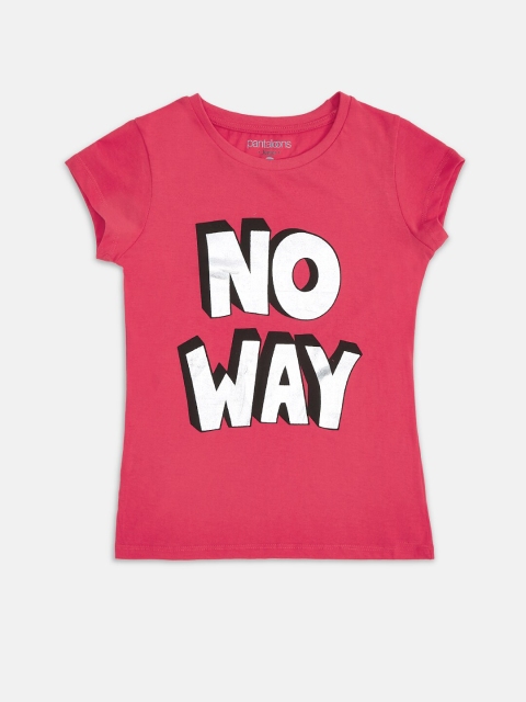 Pantaloons Junior Girls Coral Printed T-shirt