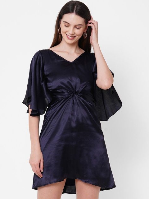 MISH Women Navy Blue Satin Dress