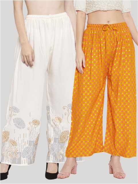 Clora Creation Pack of 2 Women Mustard Yellow & White Ethnic Motifs Printed Palazzos
Clora Creation Pack of 2 Women Mustard Yellow & White Ethnic Motifs Printed Palazzos