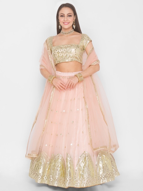 6Y COLLECTIVE Peach-Coloured & Gold-Toned Semi-stitched Lehenga-unstitched blouse &dupatta
6Y COLLECTIVE Peach-Coloured & Gold-Toned Semi-stitched Lehenga-unstitched blouse &dupatta