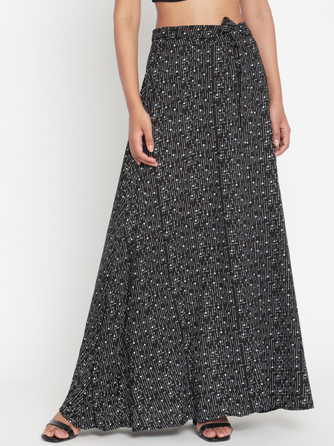 The Vanca Women Black & White Printed A-Line Maxi Skirt
The Vanca Women Black & White Printed A-Line Maxi Skirt