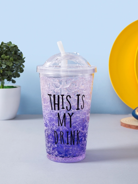 Golden Peacock Purple & Transparent Printed Freezing Gel Sipper Bottle With Straw 450 ML
Golden Peacock Purple & Transparent Printed Freezing Gel Sipper Bottle With Straw 450 ML