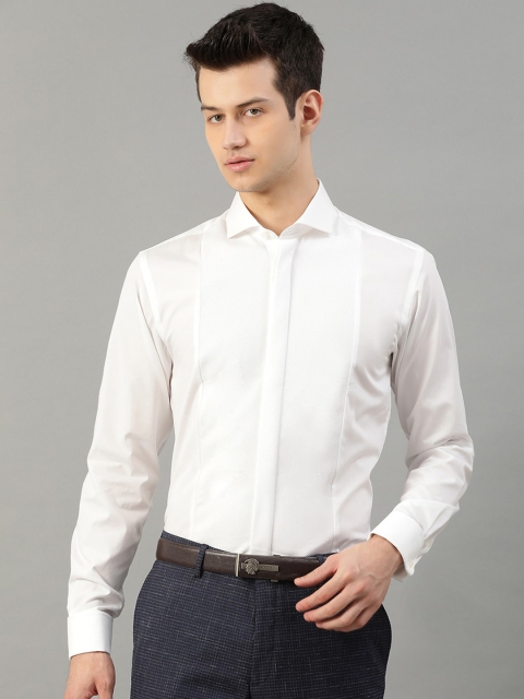 Bruun & Stengade Men White Slim Fit Opaque Formal Shirt