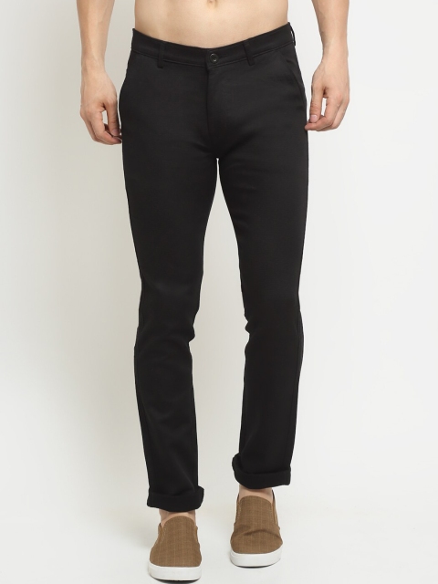 Rodamo Men Black Slim Fit Trousers