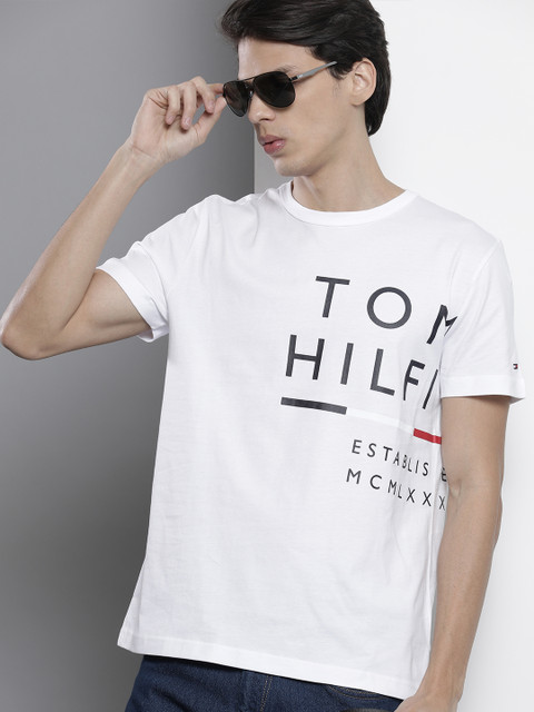 Tommy Hilfiger Men White Brand Logo Printed Pure Cotton T-shirt
Tommy Hilfiger Men White Brand Logo Printed Pure Cotton T-shirt
