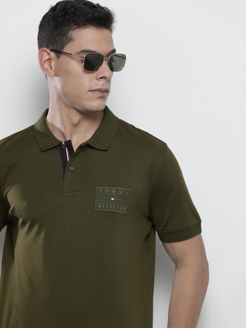 Tommy Hilfiger Men Olive Green Solid Polo Collar Pure Cotton Applique Slim Fit T-shirt
Tommy Hilfiger Men Olive Green Solid Polo Collar Pure Cotton Applique Slim Fit T-shirt