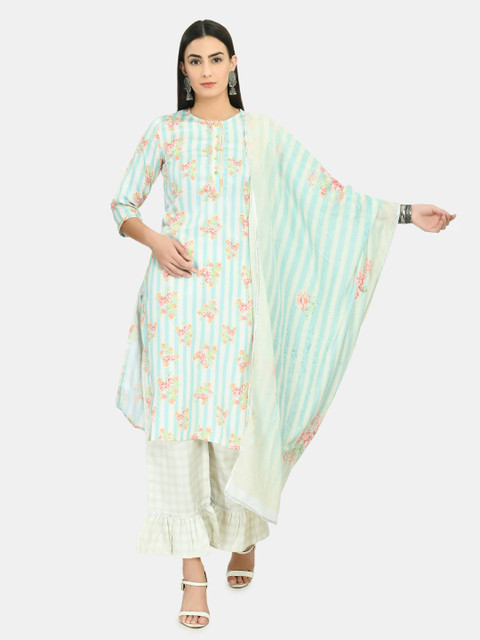 Myshka Women Multicoloured Floral Printed Regular Pure Silk Kurta with Palazzos & With Dupatta, Multi
Myshka Women Multicoloured Floral Printed Regular Pure Silk Kurta with Palazzos & With Dupatta, Multi