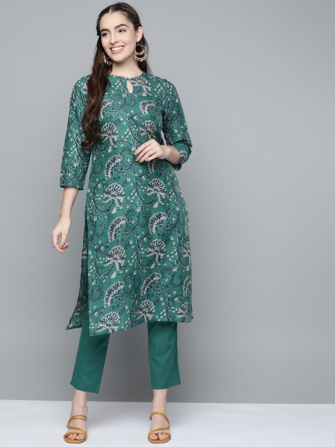 HERE&NOW Women Teal Green & Grey Ethnic Motifs Printed Pure Cotton Kurta with Trousers
HERE&NOW Women Teal Green & Grey Ethnic Motifs Printed Pure Cotton Kurta with Trousers