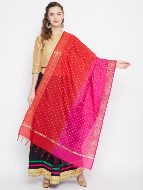 Clora Creation Red & Magenta Polka Dot Woven Design Double Shade Dupatta with Zari Detail
Clora Creation Red & Magenta Polka Dot Woven Design Double Shade Dupatta with Zari Detail