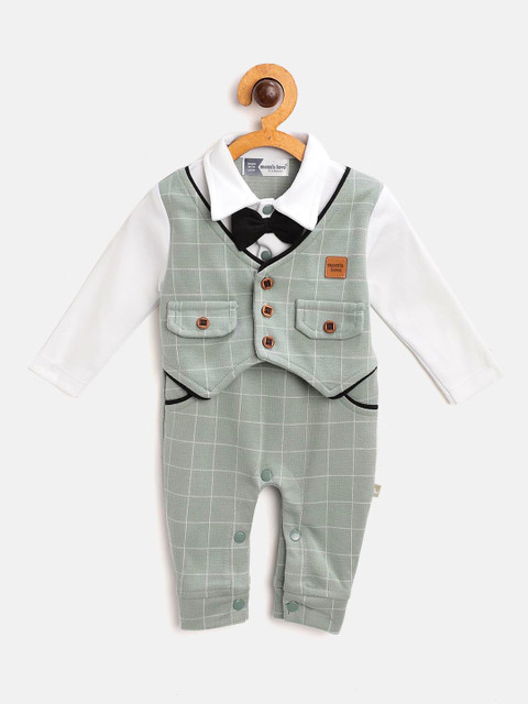 Moms Love Infant Boys Mint Green & White Checked Rompers with Attached Waistcoat Detail
Moms Love Infant Boys Mint Green & White Checked Rompers with Attached Waistcoat Detail