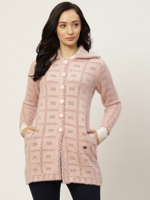Duke Women Peach-Coloured & Charcoal Grey Woven Design Longline Cardigan with Fuzzy Detail
Duke Women Peach-Coloured & Charcoal Grey Woven Design Longline Cardigan with Fuzzy Detail
