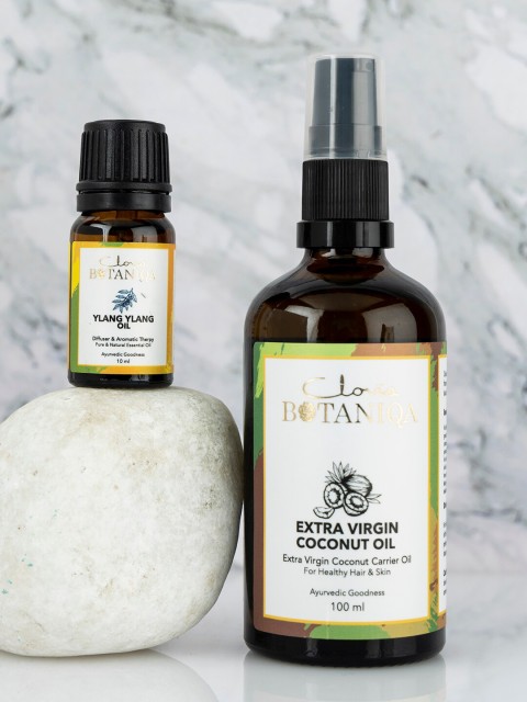 Clovia BOTANIQA Set of 2 Ayurvedic Revitalizing Oil - Ylang Ylang Oil & Virgin Coconut Oil, Transparent
