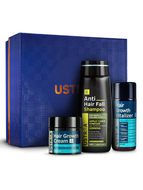 Ustraa Anti Hairfall Shampoo With Hair Growth Vitalizer & Cream, Blue
Ustraa Anti Hairfall Shampoo With Hair Growth Vitalizer & Cream, Blue
