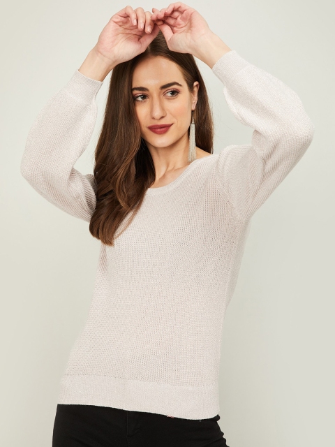 Bossini Women Cream-Coloured Sweatshirt