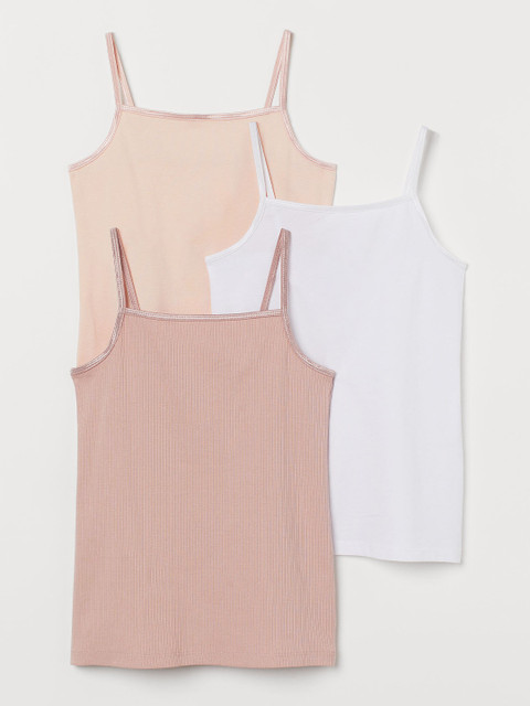 H&M Girls White & Pink 3-pack strappy tops 
H&M Girls White & Pink 3-pack strappy tops