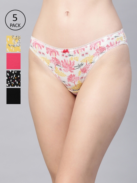 Marks & Spencer Womens Pack of 5 Cotton Briefs, Pink