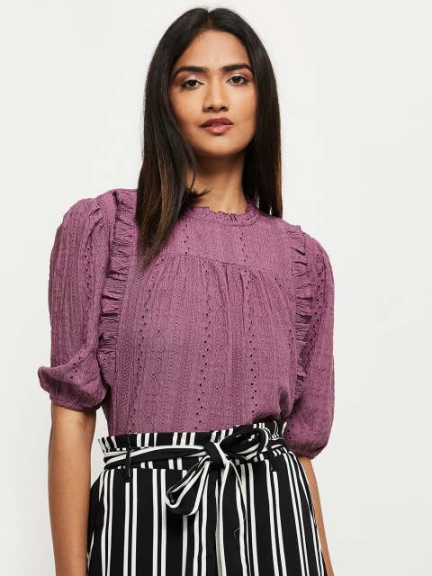 max Purple Self Design Top