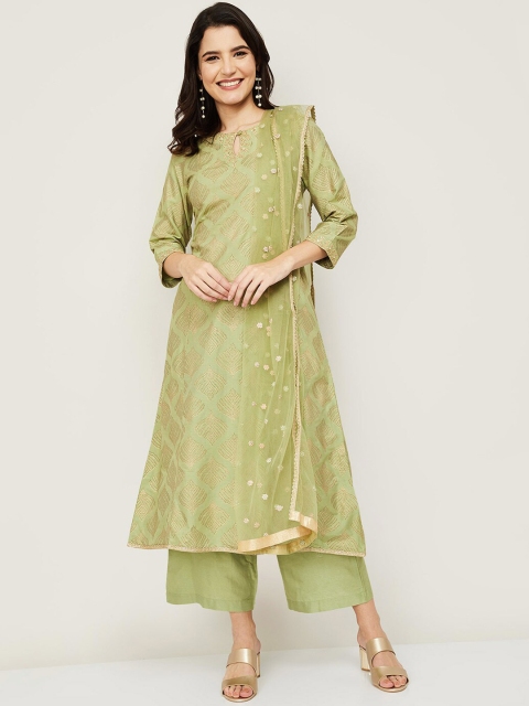 Melange by Lifestyle Women Green Ethnic Motifs Embroidered Kurta With Palazzos & Dupatta
Melange by Lifestyle Women Green Ethnic Motifs Embroidered Kurta With Palazzos & Dupatta