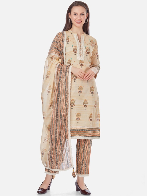 Kiana Women Cream-Coloured Ethnic Motifs Printed Regular Pure Cotton Kurta with Skirt & With Dupatta
Kiana Women Cream-Coloured Ethnic Motifs Printed Regular Pure Cotton Kurta with Skirt & With Dupatta