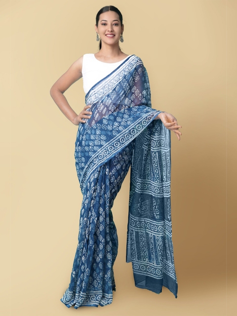 Unnati Silks Women Blue & White Pure Preet Dabu Kota Cotton Sustainable Saree
Unnati Silks Women Blue & White Pure Preet Dabu Kota Cotton Sustainable Saree