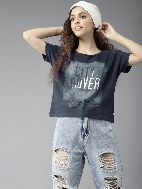 UTH by Roadster Girls Navy Blue & Charcoal Grey Graphic Print Cotton T-shirt
UTH by Roadster Girls Navy Blue & Charcoal Grey Graphic Print Cotton T-shirt