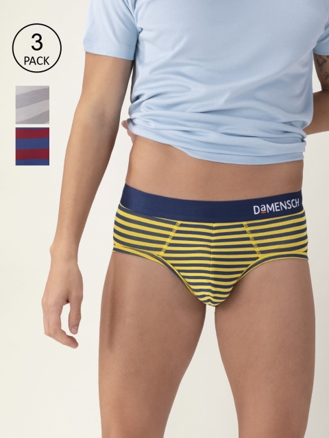 DAMENSCH Men Pack of 3 Striped DEO-SOFT Trunks DAM-STP-PRIN-B-REW-NAY-CBE-3-MIX, Yellow
DAMENSCH Men Pack of 3 Striped DEO-SOFT Trunks DAM-STP-PRIN-B-REW-NAY-CBE-3-MIX, Yellow
