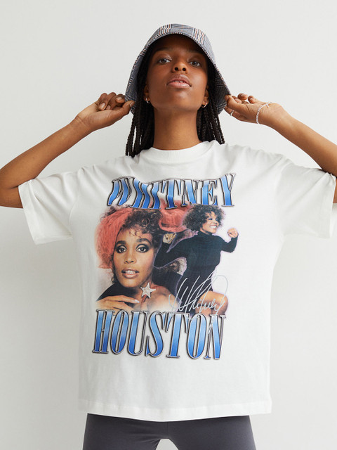 HM Women White Printed Pure Cotton T-shirt
HM Women White Printed Pure Cotton T-shirt