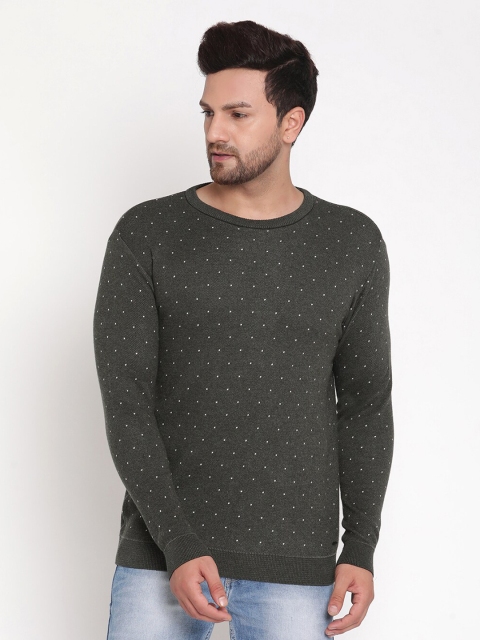 METTLE Men Olive Green Pullover