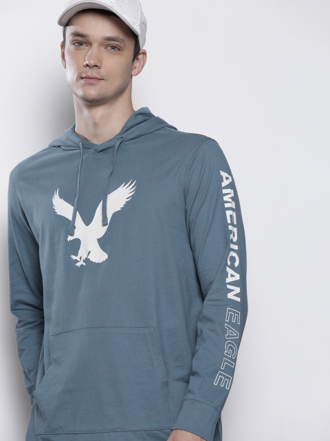 AMERICAN EAGLE OUTFITTERS Men Blue Cotton Standard Fit Brand Logo Print Hooded Pure Cotton T-shirt
AMERICAN EAGLE OUTFITTERS Men Blue Cotton Standard Fit Brand Logo Print Hooded Pure Cotton T-shirt