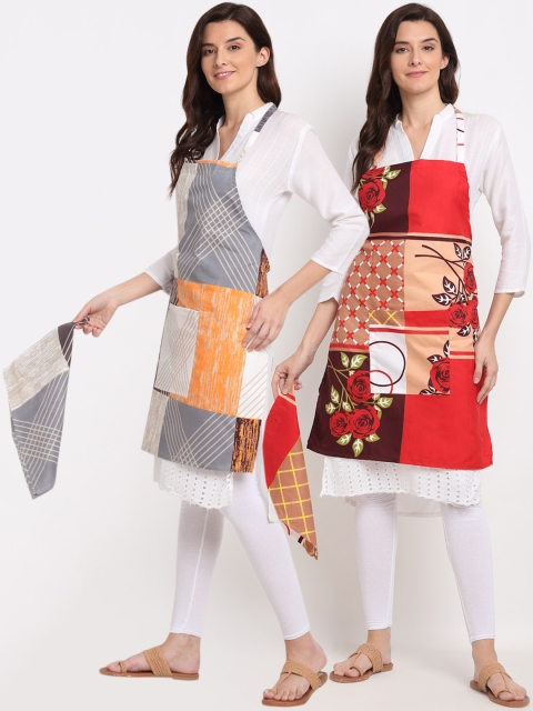 NEUDIS Pack of 2 Red & Grey Printed 210TC Apron with Front Big Centre Pocket and a Napkin
NEUDIS Pack of 2 Red & Grey Printed 210TC Apron with Front Big Centre Pocket and a Napkin