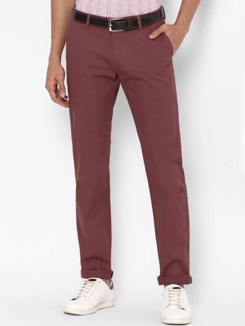 Allen Solly Men Maroon Slim Fit Chinos Trousers