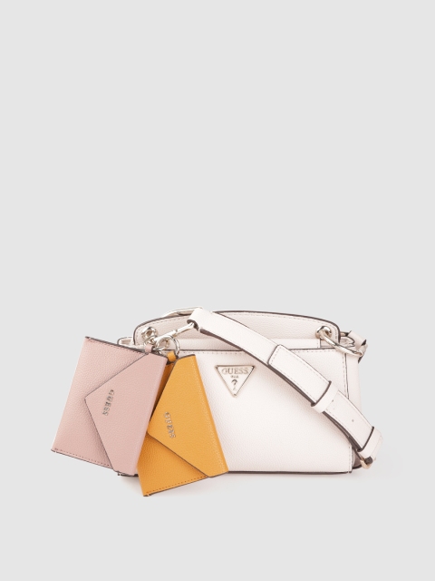 GUESS Women Off-White & Mustard Yellow Structured Sling Bag with 2 Detachable Pouches
GUESS Women Off-White & Mustard Yellow Structured Sling Bag with 2 Detachable Pouches