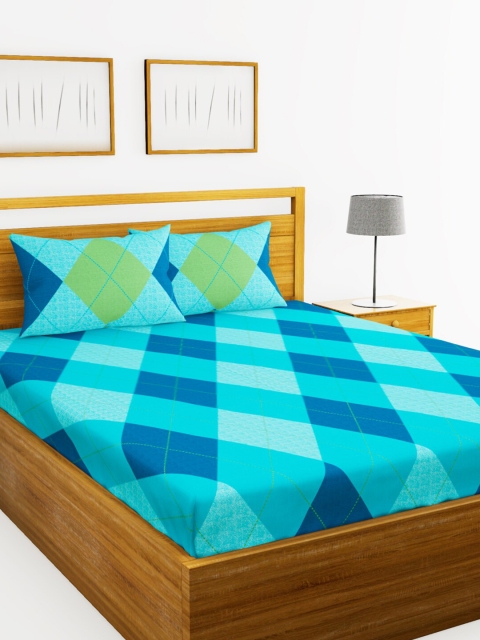 BIANCA Blue & Green Geometric 144 TC Pure Cotton Queen Bedsheet with 2 Pillow Covers
BIANCA Blue & Green Geometric 144 TC Pure Cotton Queen Bedsheet with 2 Pillow Covers
