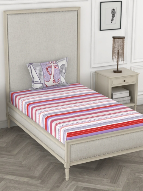 BIANCA Purple & White Pure Cotton Striped 144 TC Single Bedsheet with 1 Pillow Covers
BIANCA Purple & White Pure Cotton Striped 144 TC Single Bedsheet with 1 Pillow Covers