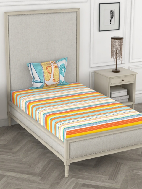 BIANCA Yellow & White Pure Cotton Striped 144 TC Single Bedsheet with 1 Pillow Covers
BIANCA Yellow & White Pure Cotton Striped 144 TC Single Bedsheet with 1 Pillow Covers