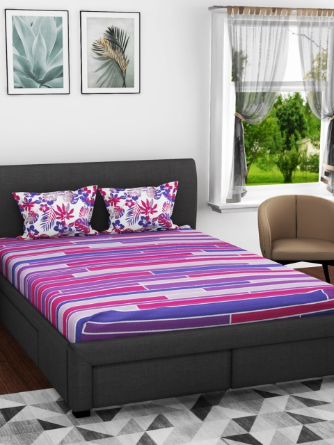 BIANCA Purple & White Pure Cotton Striped 144 TC Queen Bedsheet with 2 Pillow Covers
BIANCA Purple & White Pure Cotton Striped 144 TC Queen Bedsheet with 2 Pillow Covers